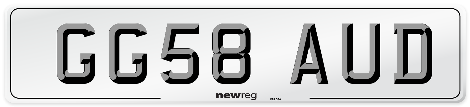 GG58 AUD Number Plate from New Reg
